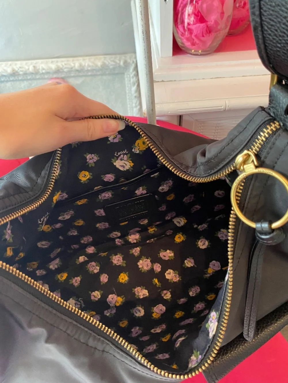 Coach nylon cargo hobo purse